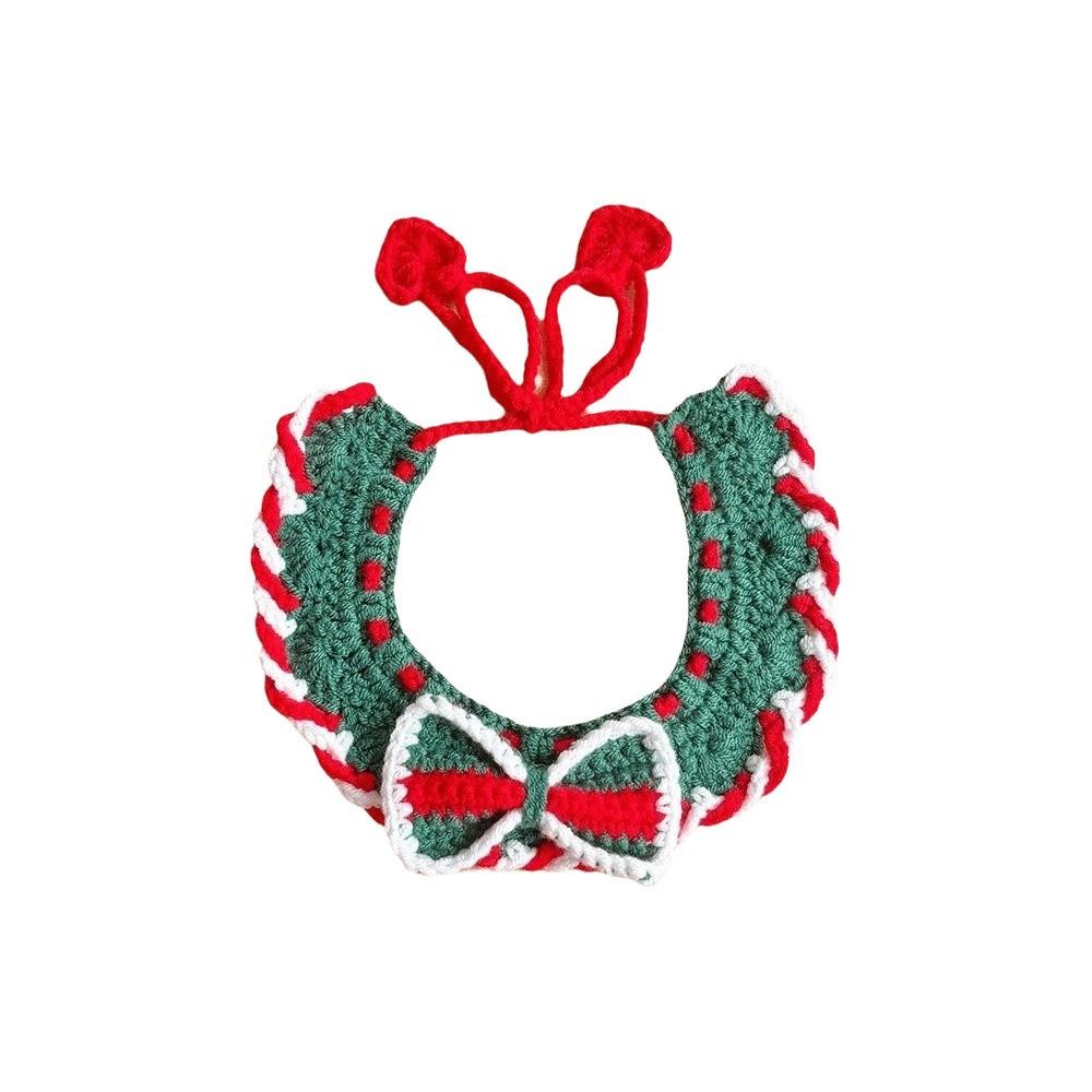 Jingle Bell Pet Christmas Hat Cute Dog Bowknot Scarf Holiday Pet Dressup Cute Santa Hat  Photoshoot