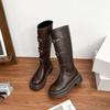 Grape mother winter new long knight boots women wear high-end boots small thick-soled heightening women's boots
