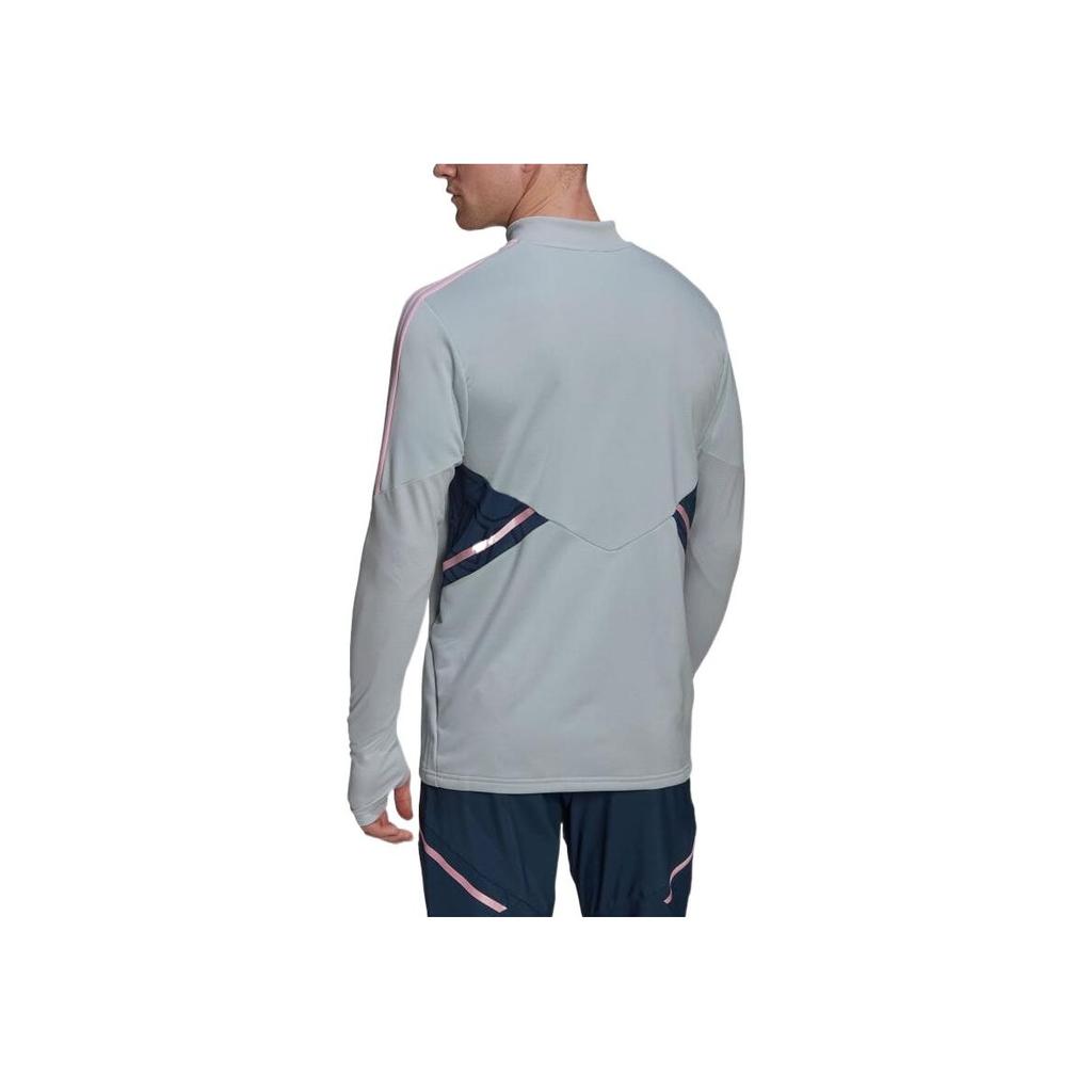 Adidas FW22 Arsenal Football Training Series Logo Letter Print Striped Casual Long Sleeve Jersey Men jersey Silver HA5290