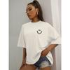 Happy Expression Printed Women Short Sleeve Street Hip Hop Tee Clothing All-math Breathable Tops Crewneck Women T-Shirts