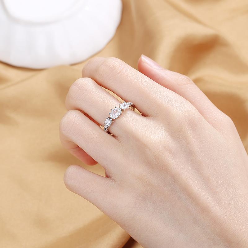 Lindon Klassischer Zirkonring aus Kupferlegierung, Damenschmuck, Hochzeitsversprechen, Partygeschenk