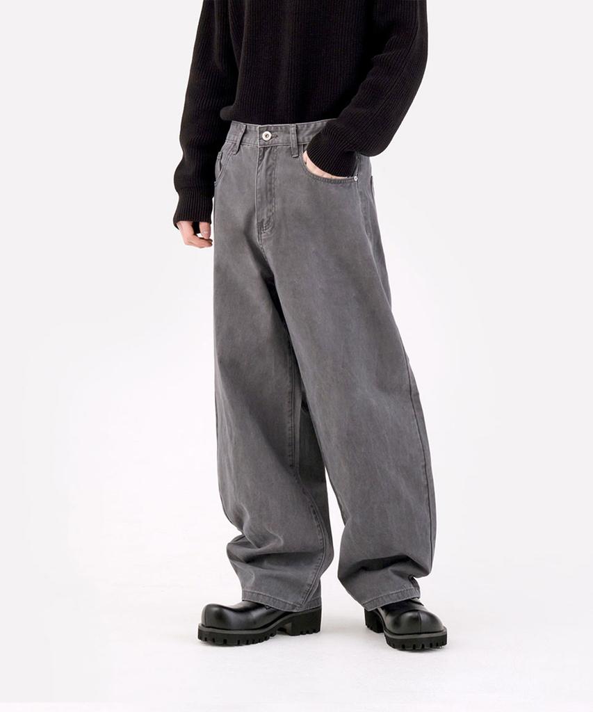 Dideobeulyueseui Balloon Fit Cotton Pants (Gray)