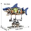 Zmart Mechanical Shark Building Shark Sea Creature Blocks with Display Stand and Marine Life Building Animal Educational LEGO Shark Sea Animal Mini 3D