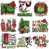 Grinch Christmas Iron-On Heat Transfer Stickers for Clothes - Hot Press Logo Screen Print Patches