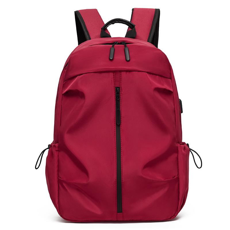 Men's Large Capacity Casual Backpack with Printed Logo, Double Straps, Laptop Compartment, Travel & School Use.
