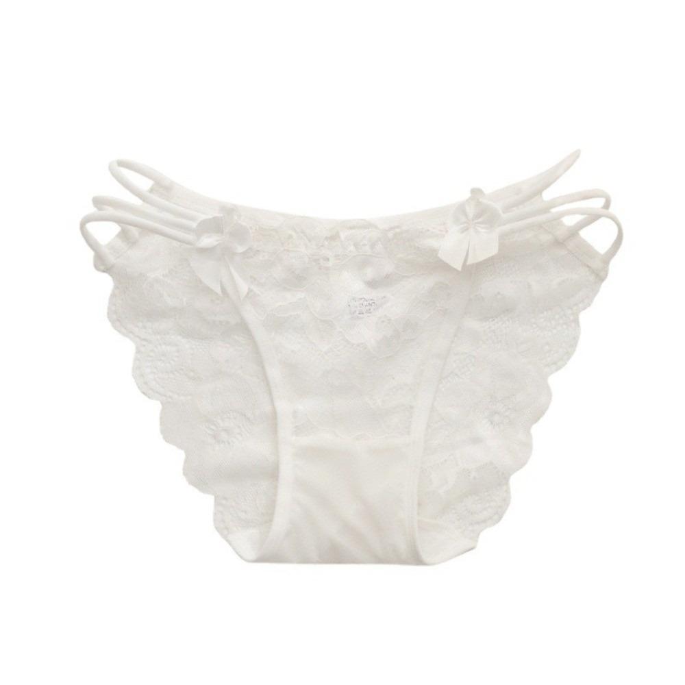 Bow Lace Flower Panties Seamless Women Underwear Thin Strap Lace Mesh Briefs  Lady