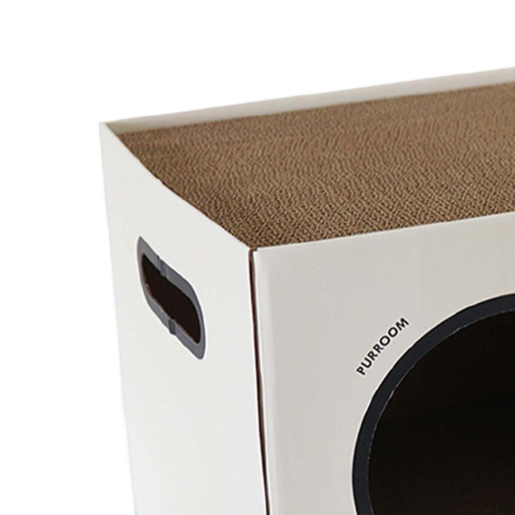 Cardboard Cat House Cave Hide Out Interactive Scratcher Box Lounge Bed for Indoor Cats