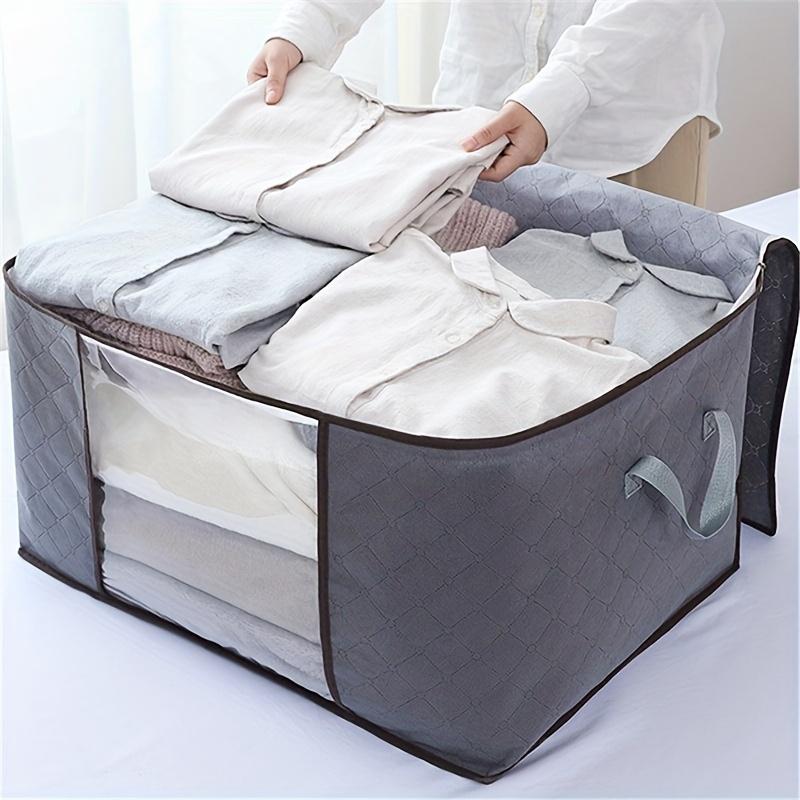 1pc Large Clear Storage Bag Organizer with Handles, Sturdy Zippers & Clear Window Ideal for Bedding, Clothes Perfect for Closet Organization