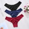 European and American Sexy Underwear Women's Black Lace Seamless Low-rise Thong Pure Cotton Crotch Comfortable and Breathable T-pants