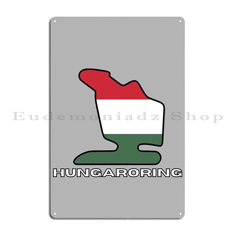 HUNGARORING HUNGARY TRACK MAP FLAG Hungaroring Grand Prix Circuit Metal Create Wall Decor Custom Design Pub Tin Sign Poster