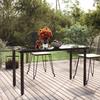 VidaXL Garden Dining Table Black 200x100x74cm Steel and Tempered Glass 319284