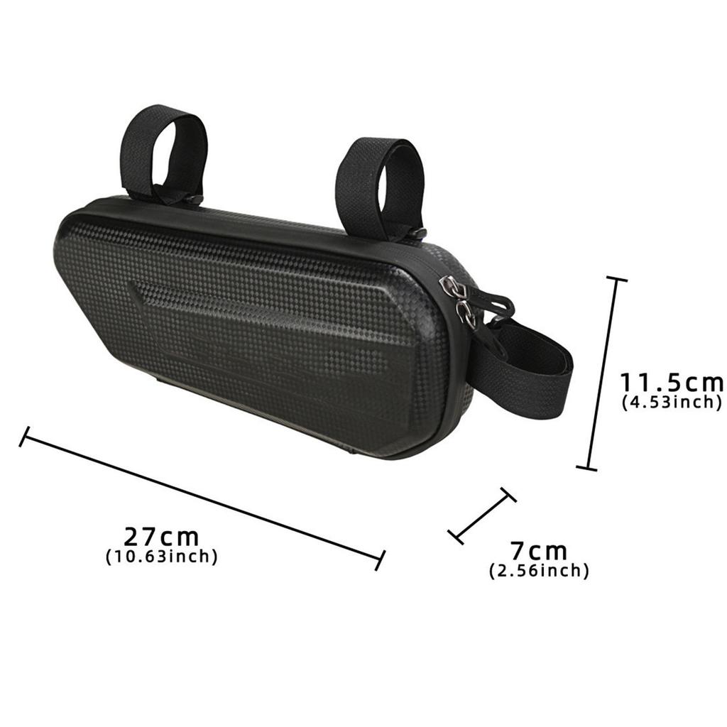 Bike Top Tube Bag Hard Shell Strap Fixing Multifunctional Bike Phone Front Frame Bag for Cycling Black