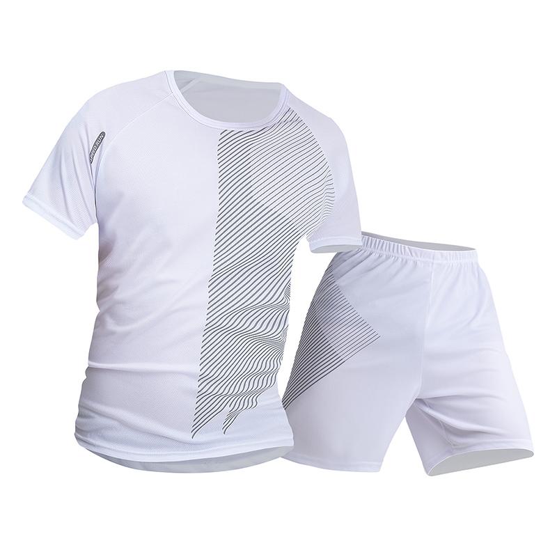 

2 Piece Men s Summer Running And Cycling Quick-drying Short-sleeved T-shirt Joker Plus Size Shorts Suit Is Cool And Breathable 6XL