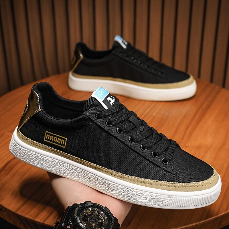 Men Canvas Shoes Casual Sneakers Fashion Lace Up Flat Comfortable Outdoor Footwear Skateboard Tenis Masculino Zapatillas Hombre