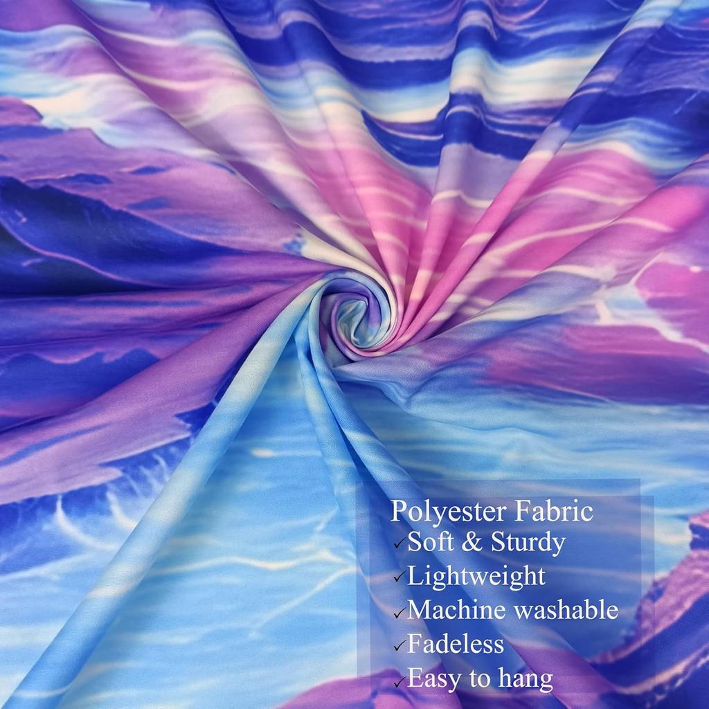 TUGCAY Blacklight Planet and Mountain River Tapestry Galaxy Space Tapestries UV Reactive Fantasy Nature Landscape Tapestry Wall Hanging for Room Home