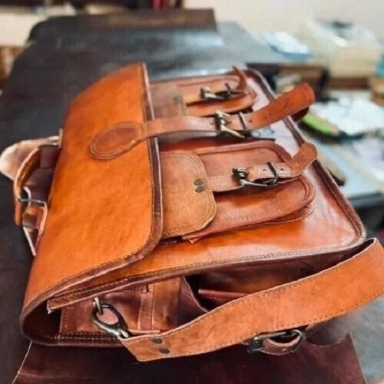 Mens Vintage " Leather Messenger New Shoulder Laptop Bag Briefcase