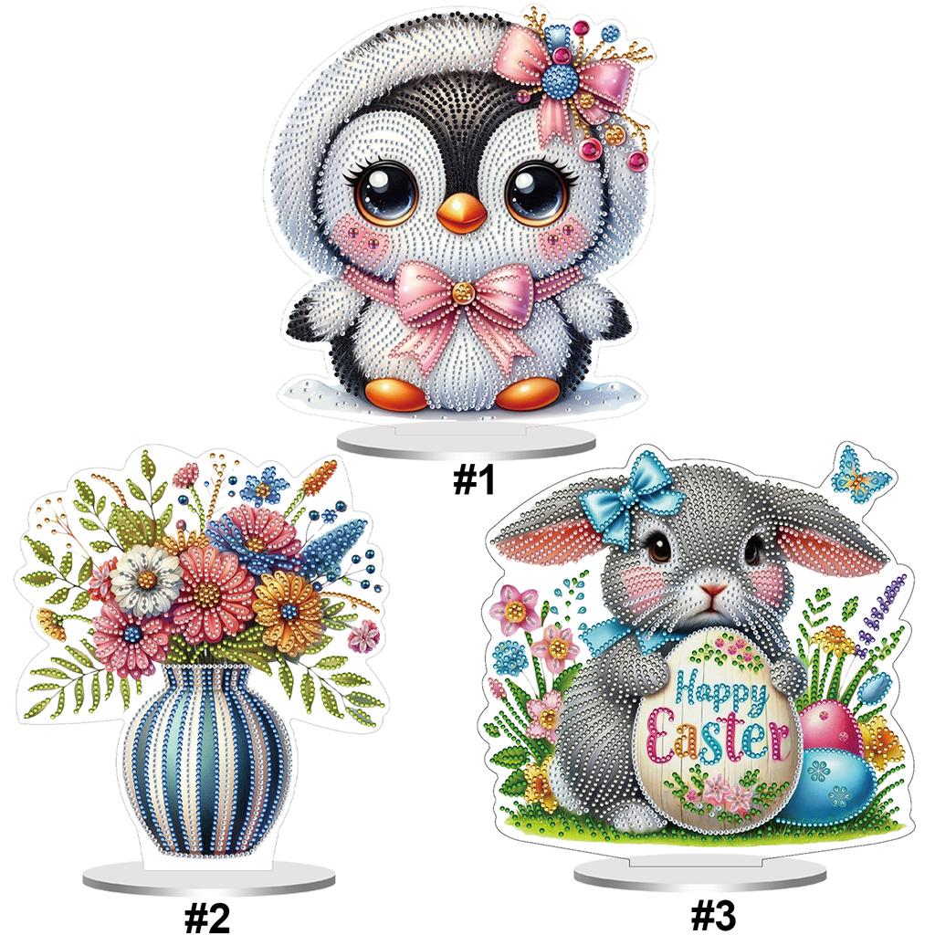 2D Flache DIY Desktop Diamantmalerei Kits Spezielle Form Doppelseitiger Druck Einseitig Bohren für Wohnzimmer Heimbüro Dekoration