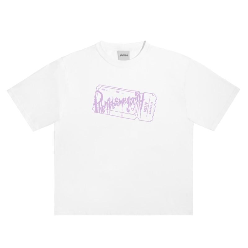 Y2K Kpop Mens Tshirt Phantasmagoria Letter Graphic Print Casual Clothing Oversized Streetwear Short Sleeve Tops Korean Goth Tee