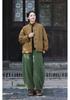 Women's Winter Ramie Quilted Jacket, Retro Stand Collar, Frog Closure