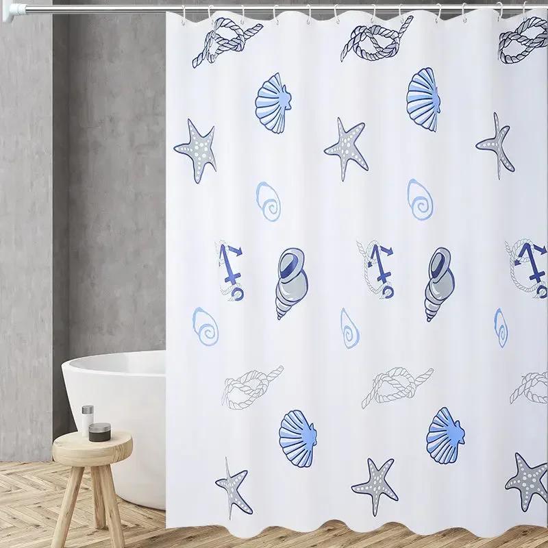 Shower Curtains PVC Leaves Modern Style Bathroom Curtain with Hooks Waterproof Simple Funny Shower Curtain Daily