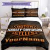 Motociclette Harley-Davidson Personalizza il tuo nome Set Biancheria da Letto Copripiumino Traspirante con Federe Decorazione per la Casa Regalo di Compleanno