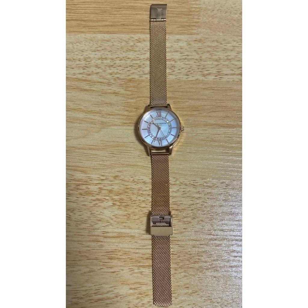 Used Olivia Burton Watch Rose Gold Mesh Strap