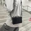 Solid Minimalism Sling Bag Unisex Streetwear Personality Box Bags for Men Suitcase Shape Crossbody Bag Shoulder Messenger Ba