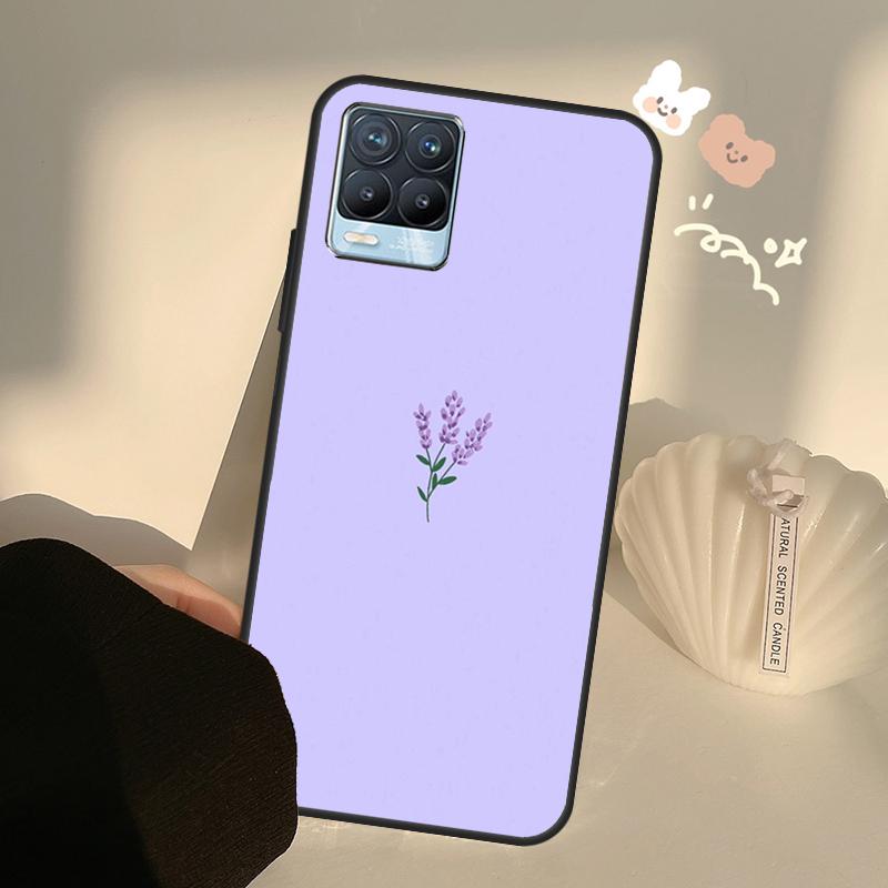 Lavender Purple Flower Case For Realme C71 C63 C61 C55 C51 C53 C25 C65 C67 C75 11 12 13 14 15 Pro Plus GT6 GT7 Pro