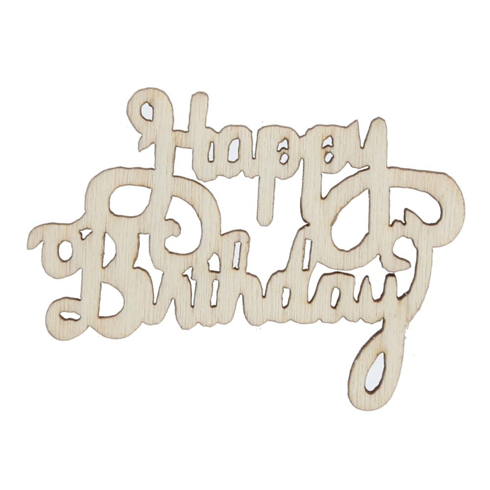 20pcs Unfinished Wooden Ornaments Mini Size Wooden Party Prop Wood Cutout Words For Birthday Party