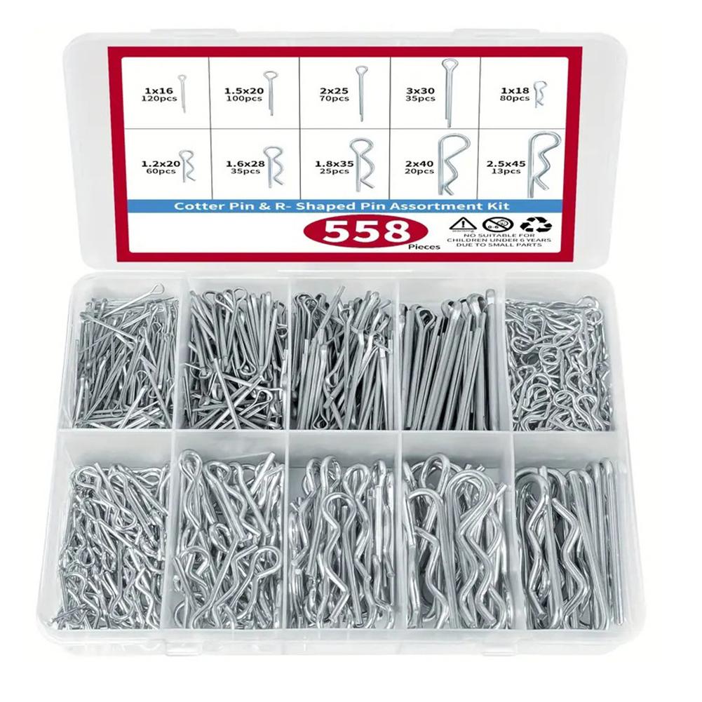 As Picture Show Cotter Pins 304 Stainless Steel 558 Pieces Pack Automotive Use Electrical Projects Home Repair