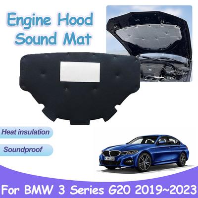 For BMW 3 Series G20 318i 320e 2019~2024 Engine Hood Pad Front Heat Sound Insulation Cotton Cover Soundproof Interior Accessorie