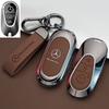 SFX1  Zinc Alloy+Leather Car Key Case Cover for Mercedes Benz 2021 C /S Class W223 W206 S350L S400L S450L S500L Protector
