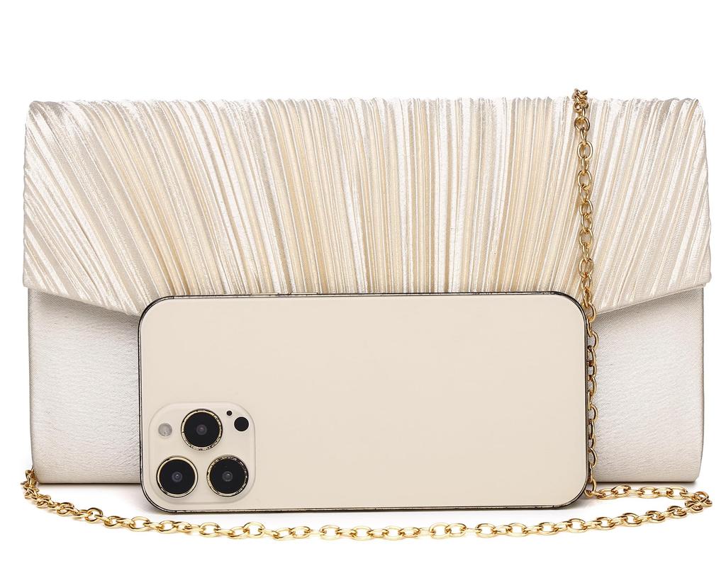 SUNSPOT Women's Large Party BagClutch Bag for Weddings, Champagne Gold