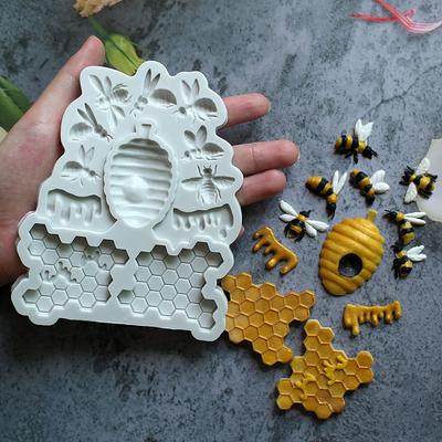 Honigbiene Waben Silikonform 3D Bienenstock Biene Fondant Kuchen Dekorieren Schokoladenwerkzeuge Küchengeschirr für Babyparty Geburtstag
