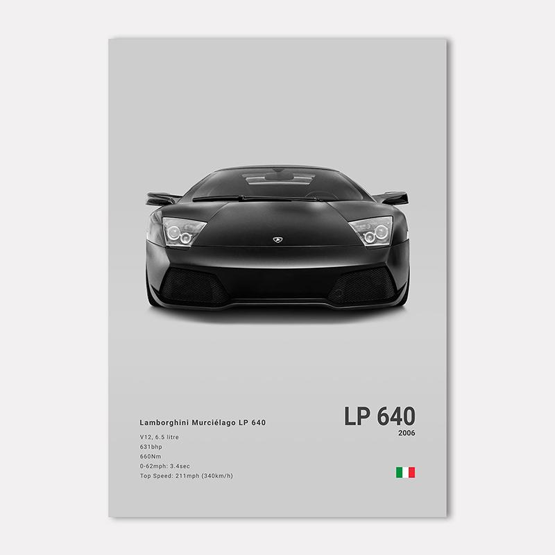 Famous Cars LP 640 Canvas Wall Art Print Poster Aventador URUS VENENO Decoration Mural Modern Home Decor Birthday Gift Unframed