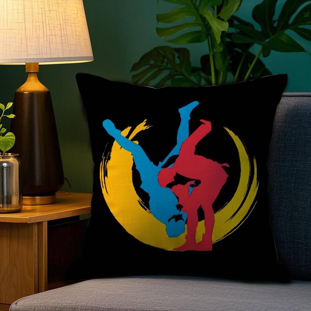 Sports Judo Martial Arts Pillow Case Plush Fabric Soft Double Sided Print Sofa Cushion Cover Throw Pillow Covers
