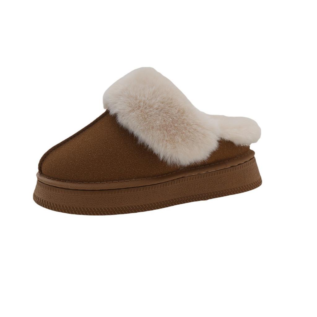 Baotou Snow Drag Outside 2024 Winter New Korean Version Thick-soled Piled Thickened Warm Indoor Cotton Shoes Mao Mao Shoes