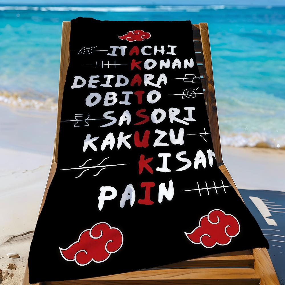 N-Naruto-S A-AkatsukiS Towel Sports Quick Dry Travel Camping Gear Sandproof Soft Light Large Beach Towel
