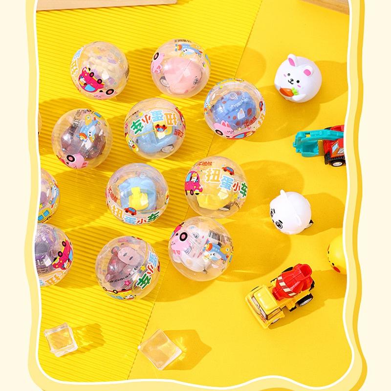 10Pcs 50Mm Childrens Mini Claw Machine Toys Twist Egg Engineering Cartoon Toy Car Birthday Gifts Toys For Kids 2 To 4 Years Old