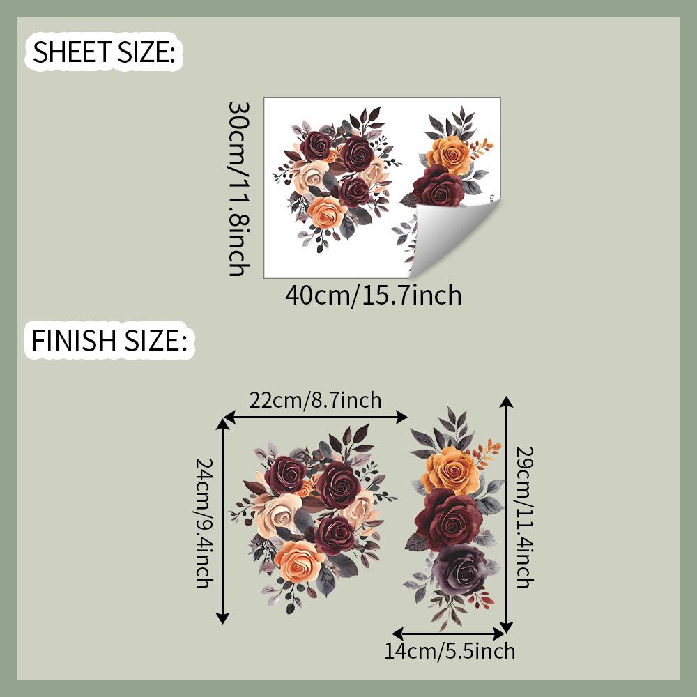 

Наклейки на унитаз с розами, Декоративные наклейки на стену для ванной