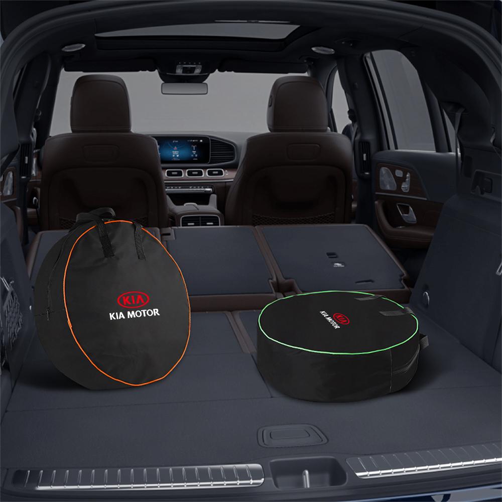 2026 Hot Car Sticker Portable Car Storage Bag Carry Case USB Charger Cable Winder For KIA KN Rio Ceed Sportage Cerato Soul Soren