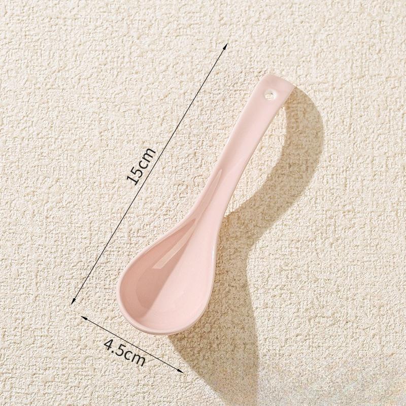 Stylish Ceramic Long Handle Spoon Set Kitchen Utensils For Eating Noodle Soup Home Dining Tableware Multipurpose Serving Spoon