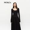 MO&Co. Women's Vintage Cotton-Blend A-Line Knit Midi Dress