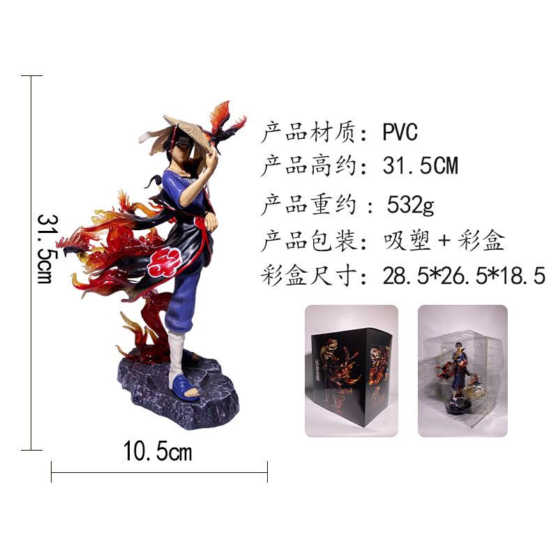Seria Naruto, statua Kruka i Itachiego, ręcznie robiony model dekoracyjny, 31,5 cm