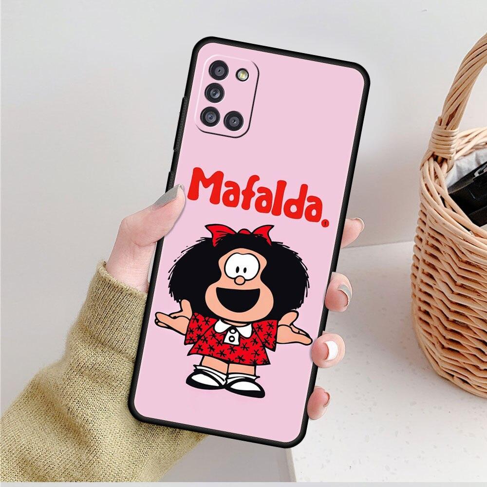 Phone Coque Mafalda Girl For Samsung Galaxy A51 A71 A31 A41 A72 A52 A12 A21s A02s A32 4G A33 A22 A53 A52s 5G A13 A23 Cover