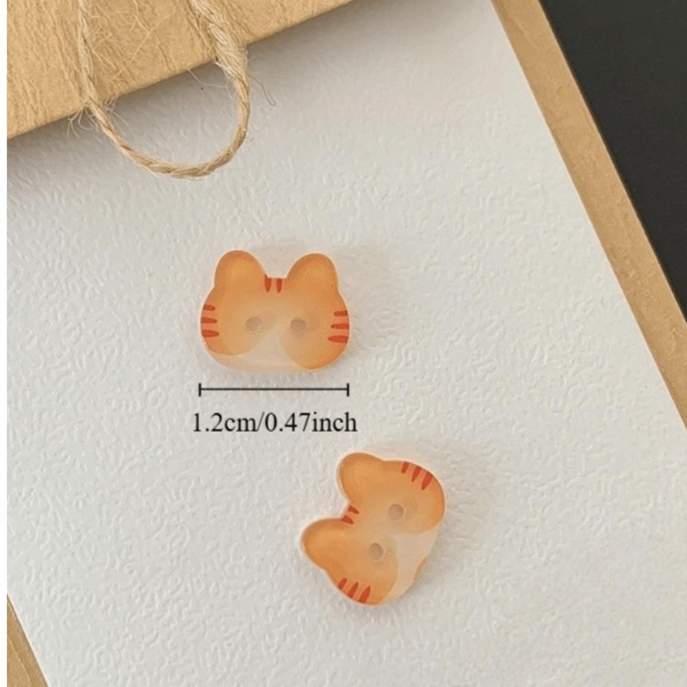 30pcs 12mm Kitty Buttons Cute Ginger Cat Buttons Grey Cat Calico Cat Buttons Cardigan Sweater