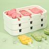 Silicone Ice Cream Mold with Anti-Spill Dust-Proof Cover 4 Cavities Cute Shapes Popsicle Mold Easy Demoulding Popsicle Maker for Kids Summer Party