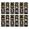 24Pcs Happy New Year Wine Bottle Labels Waterproof Wine Bottle Wrapping Sticker top sale