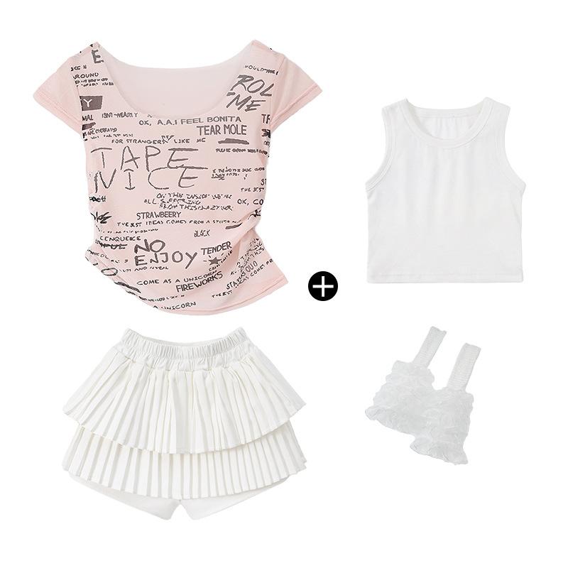 Children's Jazz Dance Costume Girls Sweet Cool Children's Catwalk JAZZ Women's Troupe Vest Girls Street Dance Costume Summer