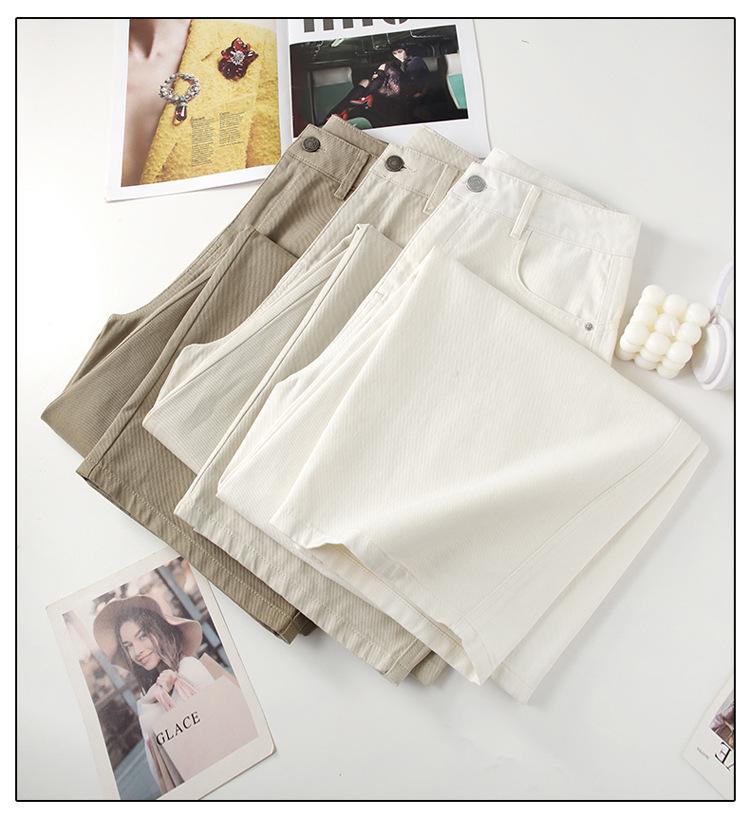 2026 Spring/Autumn Women's Popular High-Waist Loose Cotton Scythe Pants - Casual Wide-Leg, Straight-Leg Design